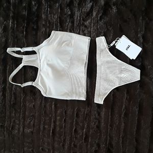 Stax Taupe Padded Bra and Thong Set, Small